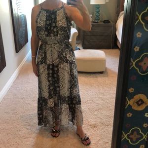 Beltaine maxi, fully lined with scalloped detail.